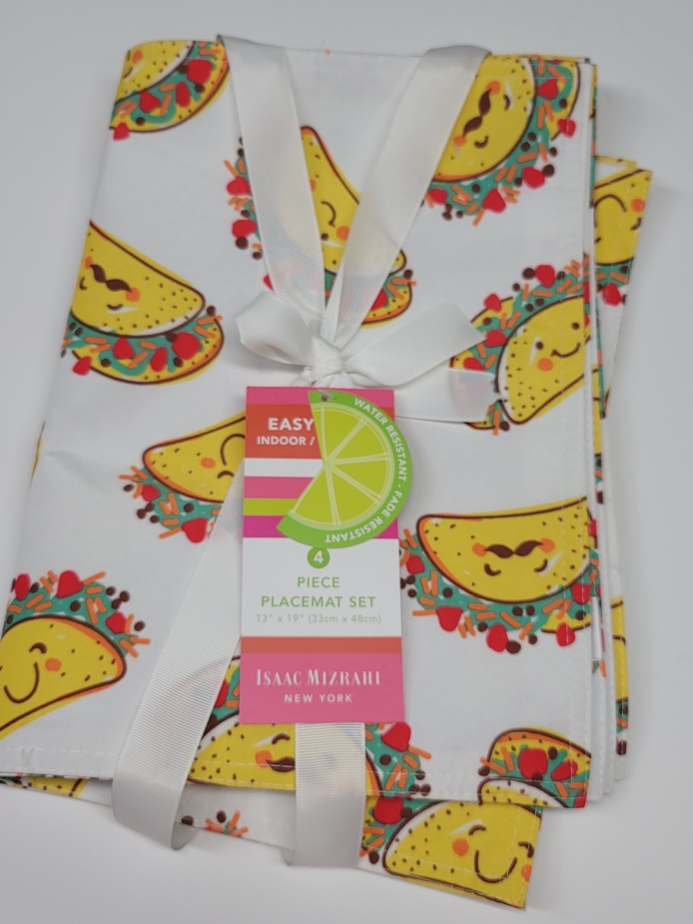Lot of 4 Isaac Mizrahi New York Happy Taco Cloth Placemats